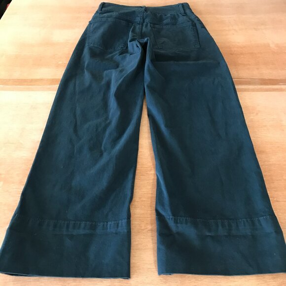 DL1961 Hepburn Wide Leg Pants Women 26 Blue High Rise Button Accent Stretch - Picture 2 of 16